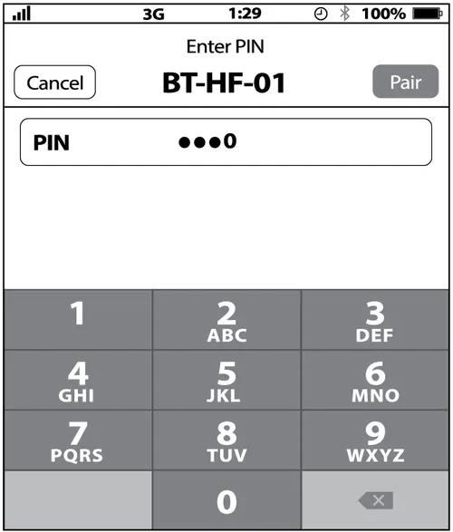 صفحه ورود کد PIN در گوشی موبایل