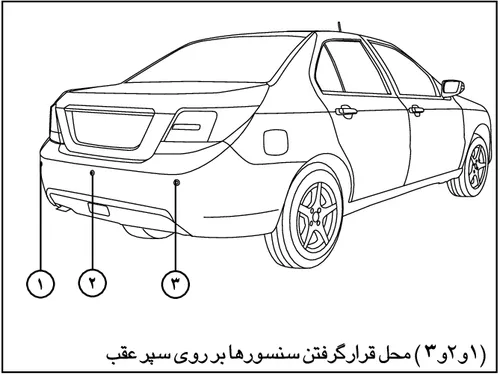 محل قرارگرفتن سنسورها بر روی سپر عقب دنا پلاس