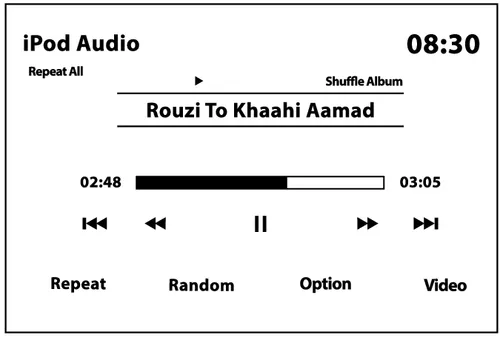 صفحه پخش iPod Audio در مانیتور دنا پلاس