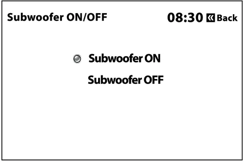 صفحه تنظیمات Subwoofer مانیتور دنا پلاس